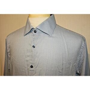 Stone Rose Long Sleeve Sky Blue Geometric Shirt Sz 5 XL